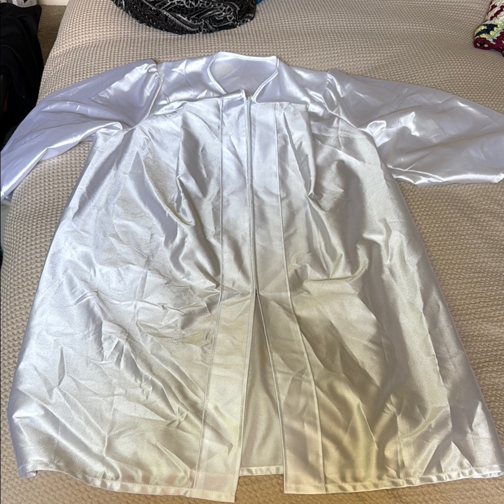White Graduation Gown